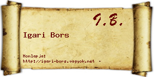 Igari Bors névjegykártya
